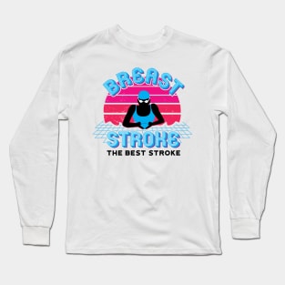 Girls Retro Breaststroke Fan Girls Swim Gift Long Sleeve T-Shirt